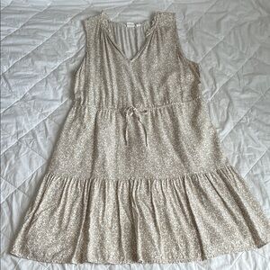 GAP Cream and Tan Printed Mini Dress